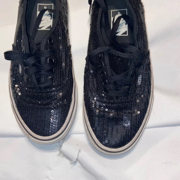 COPY - VANS Black Sequin Black Sneakers SZ 8 - Picture 2 of 4